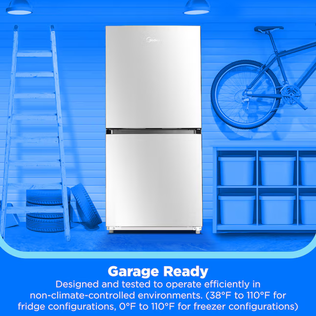 Midea 50/50 Flex 3 Way Convertible Upright Freezer/Refrigerator 20-cu ft Garage Ready Frost-free Upright Freezer ( Stainless Steel ) ENERGY STAR Certified