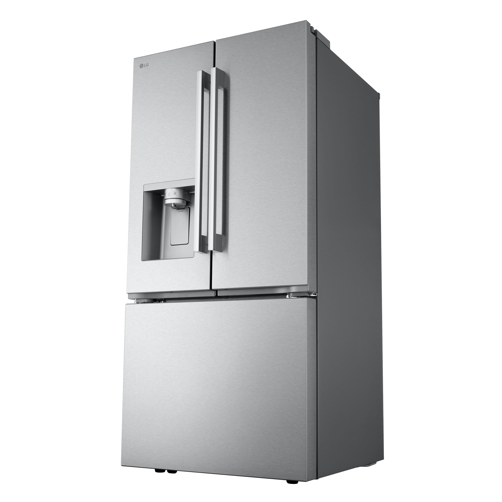 LG Standard-Depth 24.5-cu ft 3 -Door 33-in Wide Smart Compatible French Door Refrigerator with Dual Ice Maker with Water and Ice Dispenser ( PrintProof Stainless Steel ) ENERGY STAR Certified