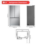 LG Counter-Depth Zero Clearance 25.1-cu ft 36-in Wide French Door Refrigerator with Ice Maker ( PrintProof Stainless Steel ) ENERGY STAR Certified