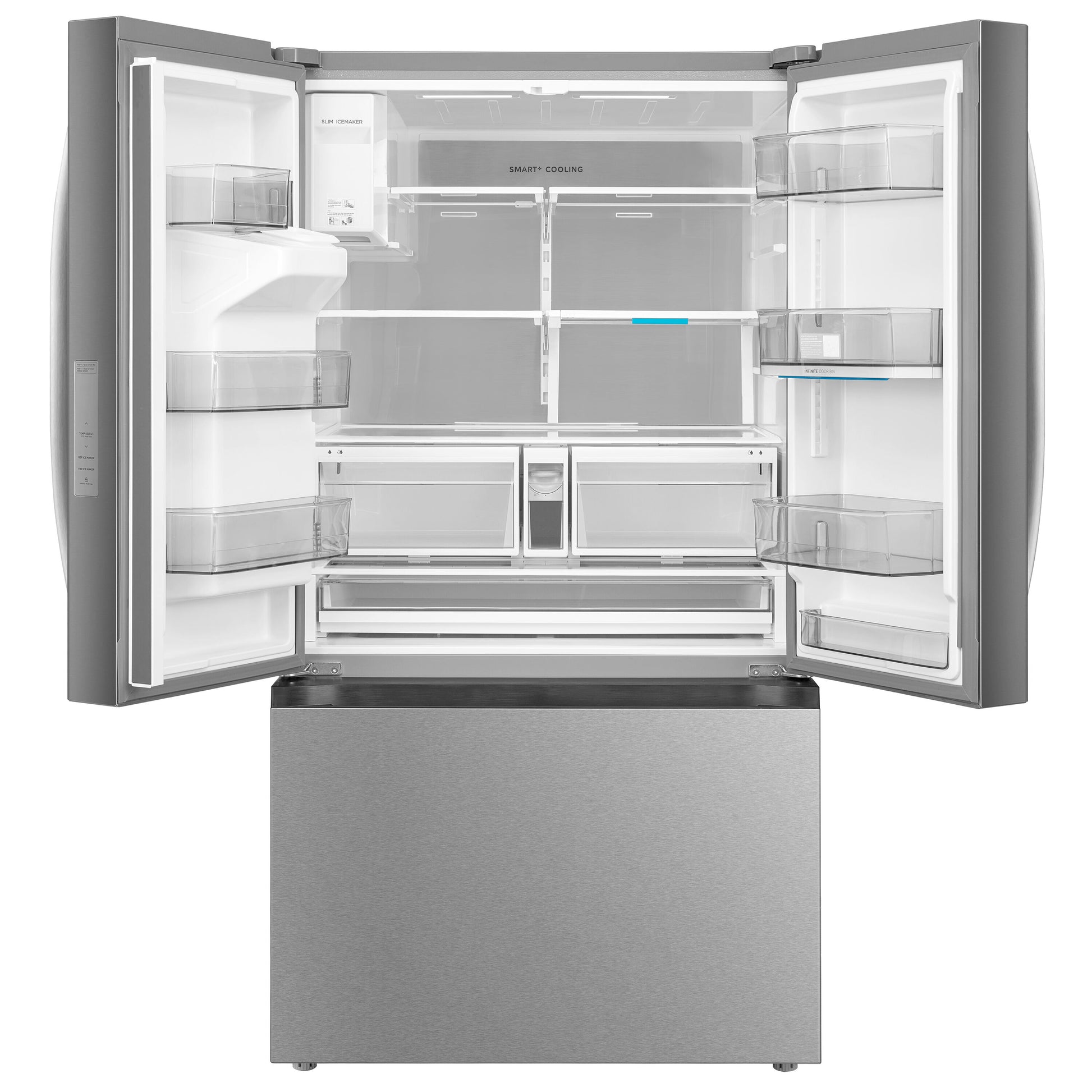 Midea Standard-Depth OneTouch Autofill 28.9-cu ft 3 -Door 36-in Wide with Dual Ice Maker ( Stainless steel ) ENERGY STAR Certified