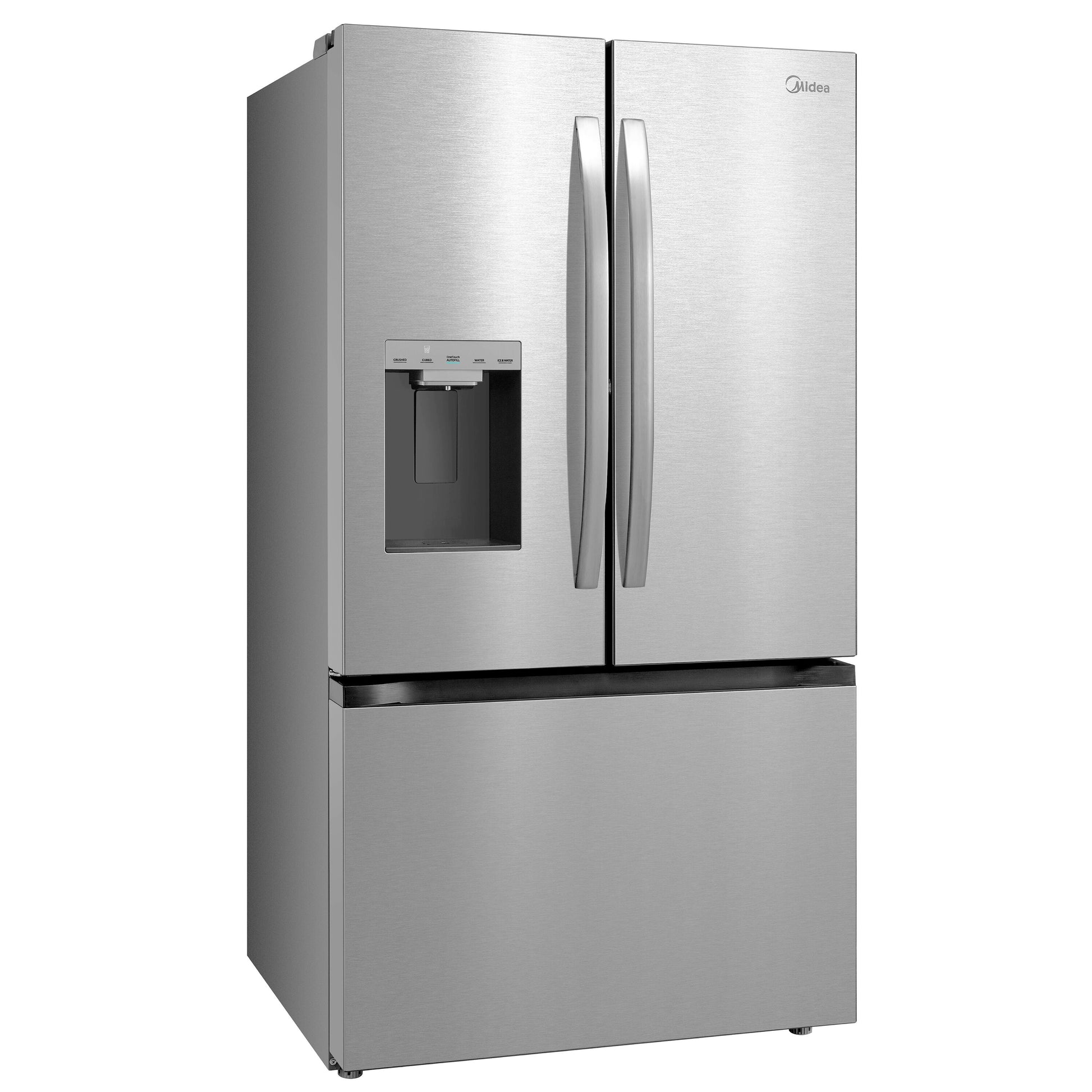 Midea Standard-Depth OneTouch Autofill 28.9-cu ft 3 -Door 36-in Wide with Dual Ice Maker ( Stainless steel ) ENERGY STAR Certified