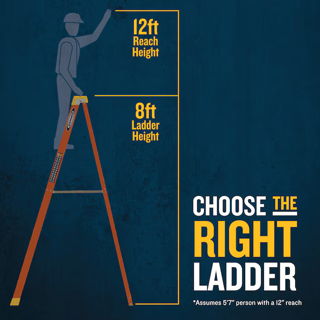 Werner NXT1A08 8-ft ( 12-ft Reach Height ) Fiberglass Type 1A - 300 lbs. Load Capacity Step ladder