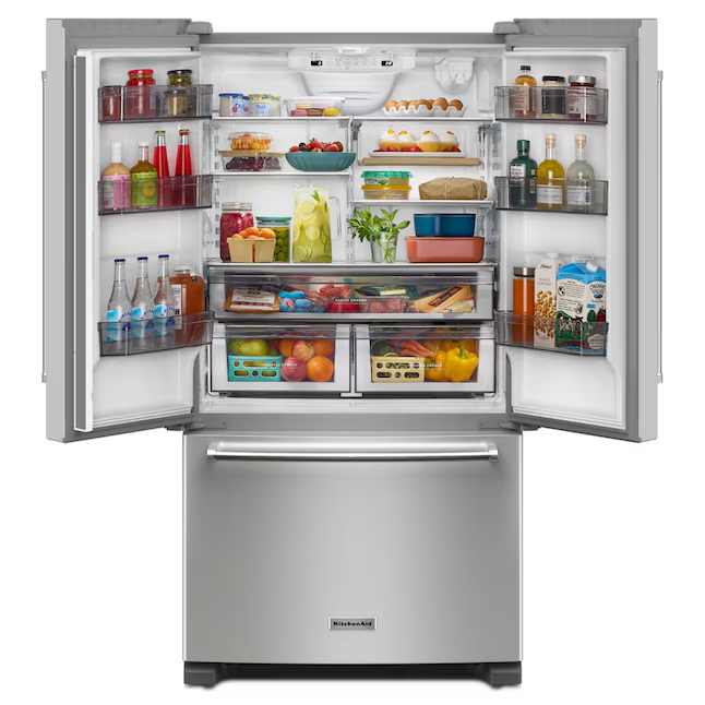 KitchenAid Counter-Depth 20-cu ft 3-Door French Door Refrigerator with Ice Maker (Stainless Steel), KRFC136RPS/00 *JR2509, Retail: $2,799.00, FINAL PRICE: $1,199.99 + TAX