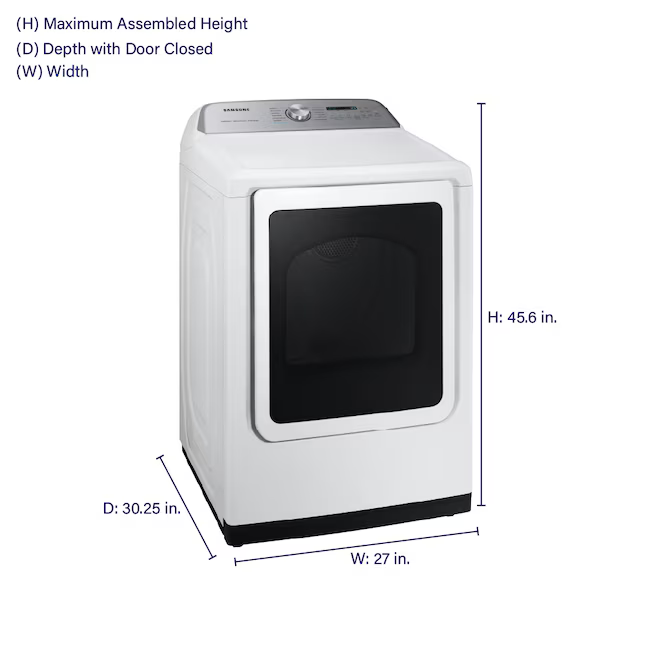 Samsung 7.4 cu. ft. Smart Electric Dryer with Steam Sanitize+ in White, DVE52A5500W/A3, Retail: $949.00, Final Price: $499.00 + Tax