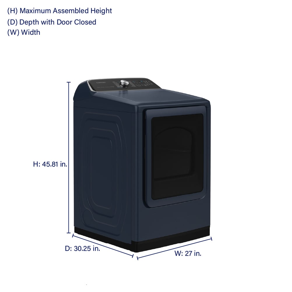 Samsung Pet Care Dry and Steam Sanitize+ 7.4-cu ft Vented Electric Dryer with Steam Cycle ( Brushed Navy )