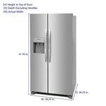 Frigidaire 25.6-cu ft Standard-Depth 36-in Wide Side-by-Side Refrigerator with Ice Maker ,Water and Ice Dispenser ( Fingerprint Resistant Stainless Steel ) ENERGY STAR Certified