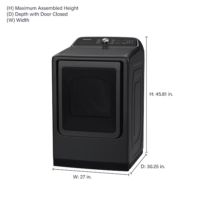 Samsung - 7.4 cu. ft. Smart Electric Vented Dryer with Steam Sanitize+ in Brushed Black, DVE55CG7100V/A3, Retail: $1,099.00, Final Price: $599.99 + Tax