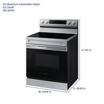 Samsung 30-in Glass Top 5 burners 6.3-cu ft Freestanding Electric Range ( Stainless Steel )