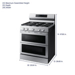 Samsung Flex Duo 30-in 5 burners 3.4-cu ft / 2.5-cu ft Air Fry Convection Oven Freestanding Double Oven Gas Range ( Fingerprint Resistant Stainless Steel )