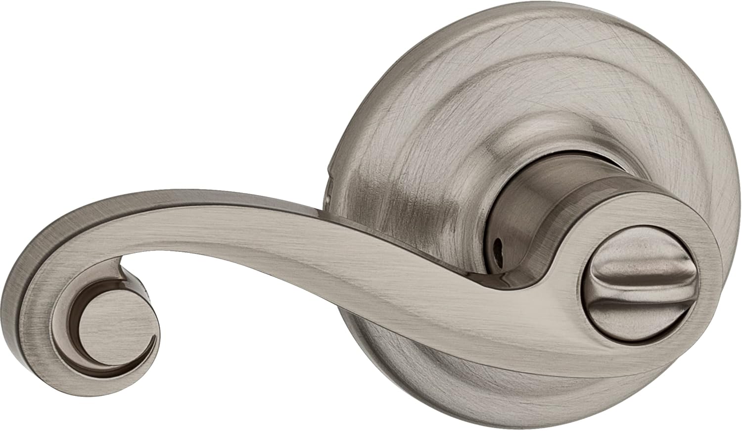 Kwikset Lido Bed/Bath Lever in Satin Nickel, 97300-888-730LL 15 6AL RCS Retail:$ 31.98 SPECIAL!, Loc: Rug-2 & Warehouse
