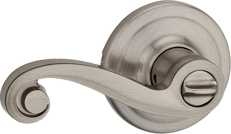 Kwikset Lido Bed/Bath Lever in Satin Nickel, 97300-888-730LL 15 6AL RCS Retail:$ 31.98 SPECIAL!, Loc: Rug-2 & Warehouse