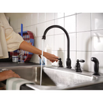 Moen Caldwell Matte Black Double Handle Deck-Mount Kitchen Faucet with Sprayer (Includes Deck Plate) (Includes Side Sprayer), CA87060BL *JR2510, Retail: $139.00, FINAL PRICE: $79.99 + TAX