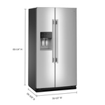KitchenAid 20.85-cu ft Counter-Depth Side-by-Side Refrigerator with Ice Maker + Water and Ice Dispenser (Fingerprint Resistant Stainless Steel), KRSC536RPS/00 *JR2510, Retail: $3,399.00, FINAL PRICE: $1,499.99 + TAX