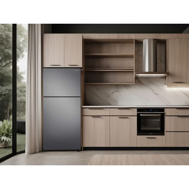 Samsung Garage Ready 15.6-cu ft Counter-Depth Top-Freezer Refrigerator (Fingerprint Resistant Stainless Steel), RT16A6195SR *BG, MSRP: $849.00, FINAL PRICE: $499.99 + TAX