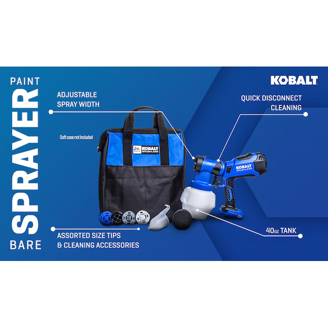 Kobalt Cordless Battery Handheld HVLP Paint Sprayer (Compatible with Stains), KPSP 124B-03 #5396106 *HD2507, Retail: $149.98, FINAL PRICE: $79.99 + TAX