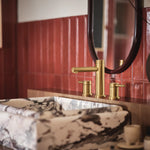 Moen Align Brushed Gold Widespread 2-handle WaterSense High-arc Residential Handle Bathroom Sink Faucet with Drain