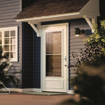 LARSON 40 Midview 36-in x 81-in Almond Wood core Reversible Hinge Storm Door with Retractable Screen
