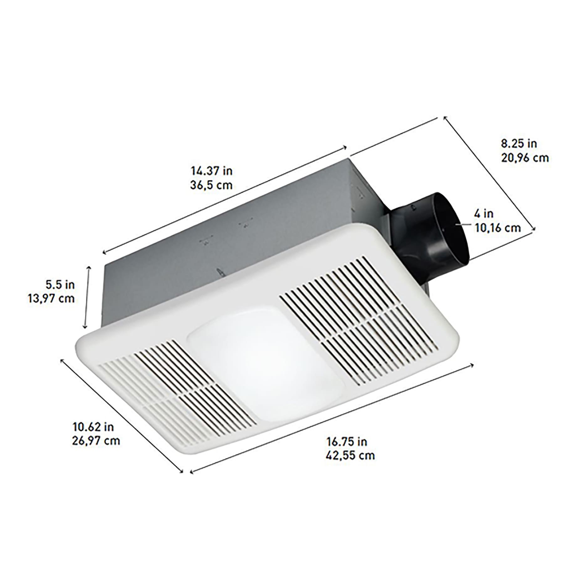 Utilitech 1.5-Sone 80-CFM White Lighted Bathroom Fan and Heater
