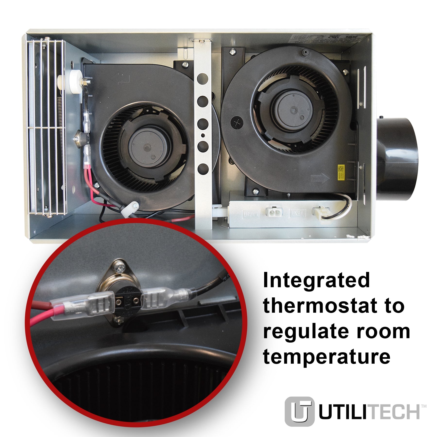 Utilitech 1.5-Sone 80-CFM White Lighted Bathroom Fan and Heater