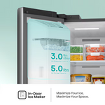 Hisense 29.1-cu ft Standard-Depth 36-in Side-by-Side Refrigerator with Ice Maker + Water and Ice Dispenser (Stainless Steel), HRS290P5FSE *JR2512, Retail: $1,699.00, FINAL PRICE: $699.99 + TAX