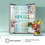 Hisense 29.1-cu ft Standard-Depth 36-in Side-by-Side Refrigerator with Ice Maker + Water and Ice Dispenser (Stainless Steel), HRS290P5FSE *JR2512, Retail: $1,699.00, FINAL PRICE: $699.99 + TAX