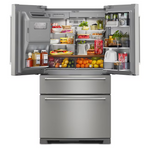 KitchenAid Standard-Depth 26.2-cu ft 4-Door French Door Refrigerator with Ice Maker with Water and Ice Dispenser (PrintShield Stainless), KRMF536RPS/00 *JR2508, Retail: $3,999.00, FINAL PRICE: $2,399.99 + TAX
