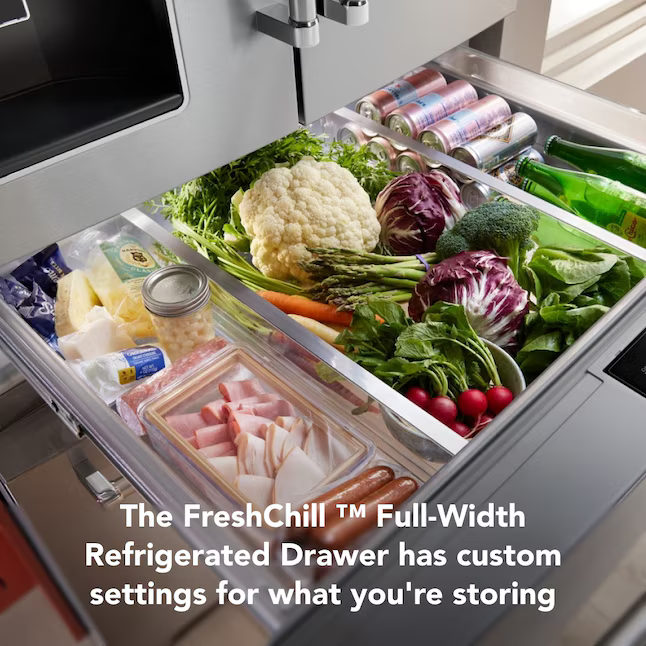 KitchenAid Standard-Depth 26.2-cu ft 4-Door French Door Refrigerator with Ice Maker with Water and Ice Dispenser (PrintShield Stainless), KRMF536RPS/00 *JR2508, Retail: $3,999.00, FINAL PRICE: $2,399.99 + TAX