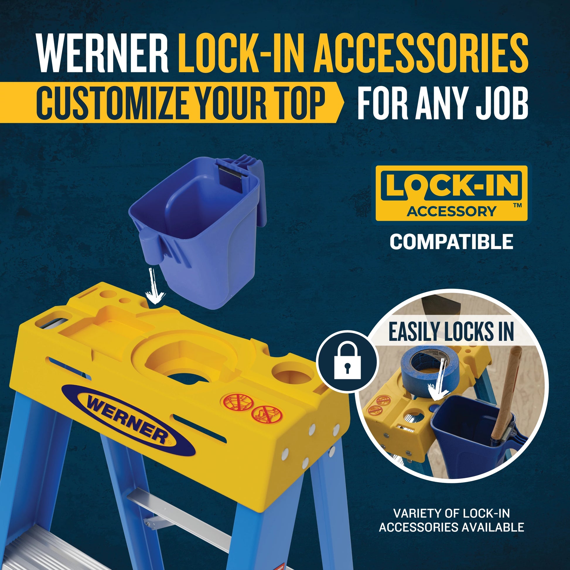 Werner FS100CZ 6-ft ( 10-ft Reach Height ) Fiberglass Type 1 - 250 lbs. Load Capacity Step ladder, FS106CZ