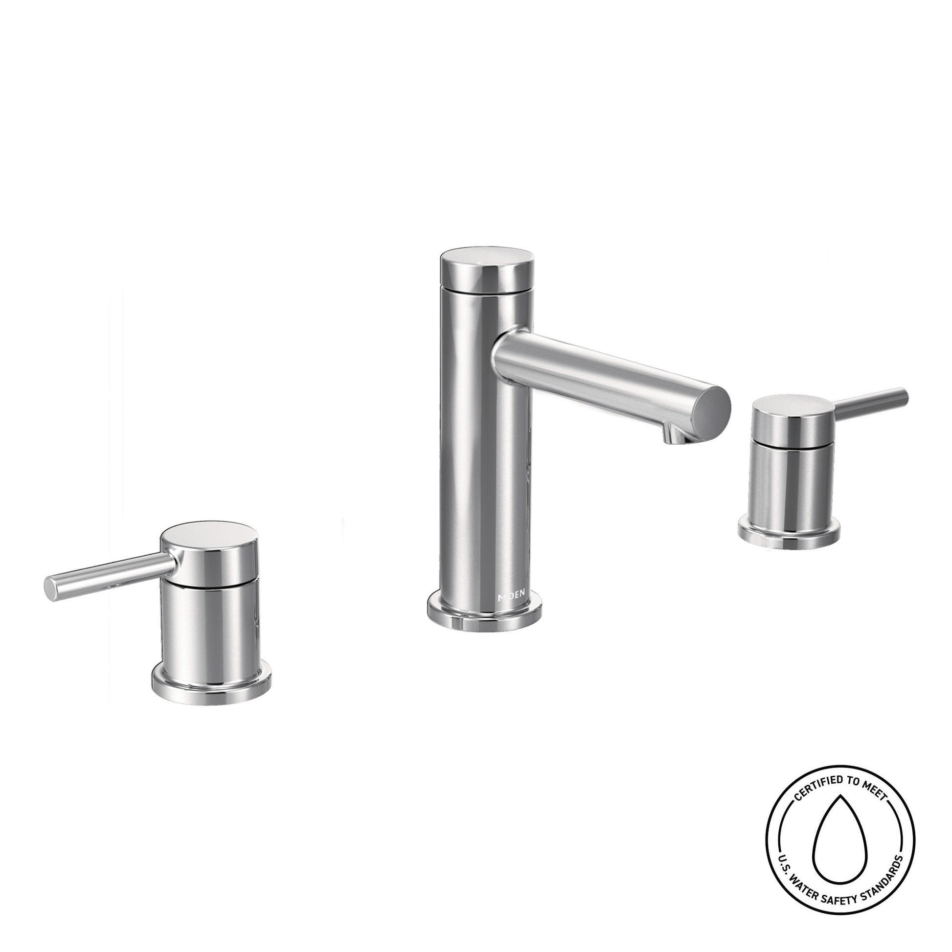Moen Align Chrome Widespread 2-handle WaterSense High-arc Residential Handle Bathroom Sink Faucet with Drain