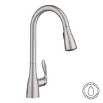 Moen Georgene Spot Resist Stainless Single Handle Deck-mount Pull-down Kitchen Faucet with Sprayer (Includes Deck Plate)