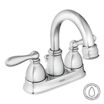 Moen Caldwell Chrome 4-in centerset 2-handle WaterSense High-arc Commercial/Residential Handle Bathroom Sink Faucet with Drain