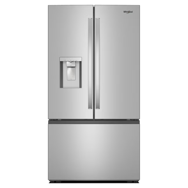 Whirlpool Standard-Depth 29.58-cu ft 3-Door French Door Refrigerator with Ice Maker with Water and Ice Dispenser (Fingerprint Resistant Stainless Finish), WRFF3536SZ/00 *JR2508, Retail: $2,999.00, FINAL PRICE: $1,499.99 + TAX
