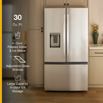 Whirlpool Standard-Depth 29.58-cu ft 3-Door French Door Refrigerator with Ice Maker with Water and Ice Dispenser (Fingerprint Resistant Stainless Finish), WRFF3536SZ/00 *JR2508, Retail: $2,999.00, FINAL PRICE: $1,499.99 + TAX