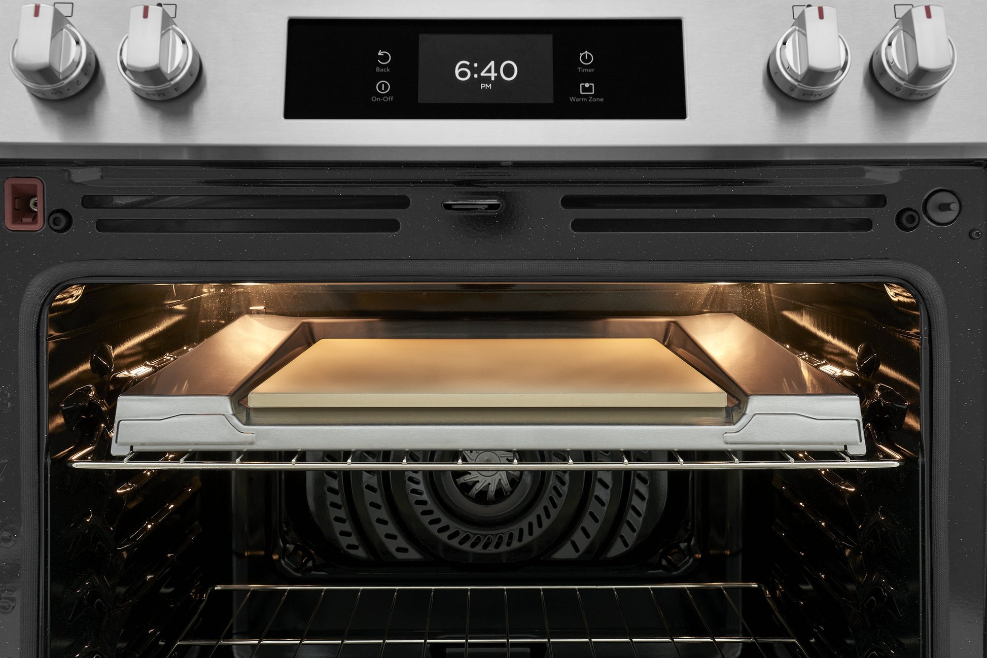 Frigidaire Gallery Stone-Baked Pizza 30-in Glass Top 5 burners 6.2-cu ft Air Fry Convection Oven Slide-In Electric Range (Smudge-Proof Stainless Steel)
