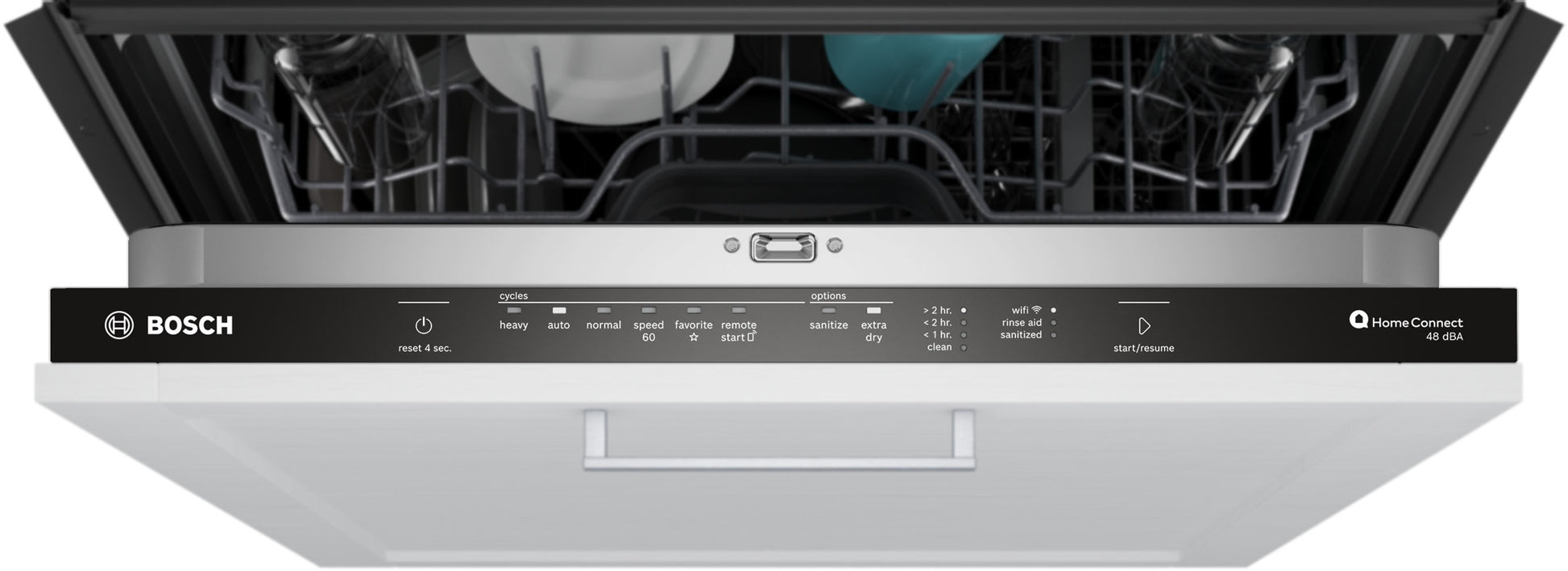 Bosch 100 Series 24-in Top Control Built-in Dishwasher ( Custom Panel Ready ) , PrecisionWash and Extra Dry Option , 48-Decibel