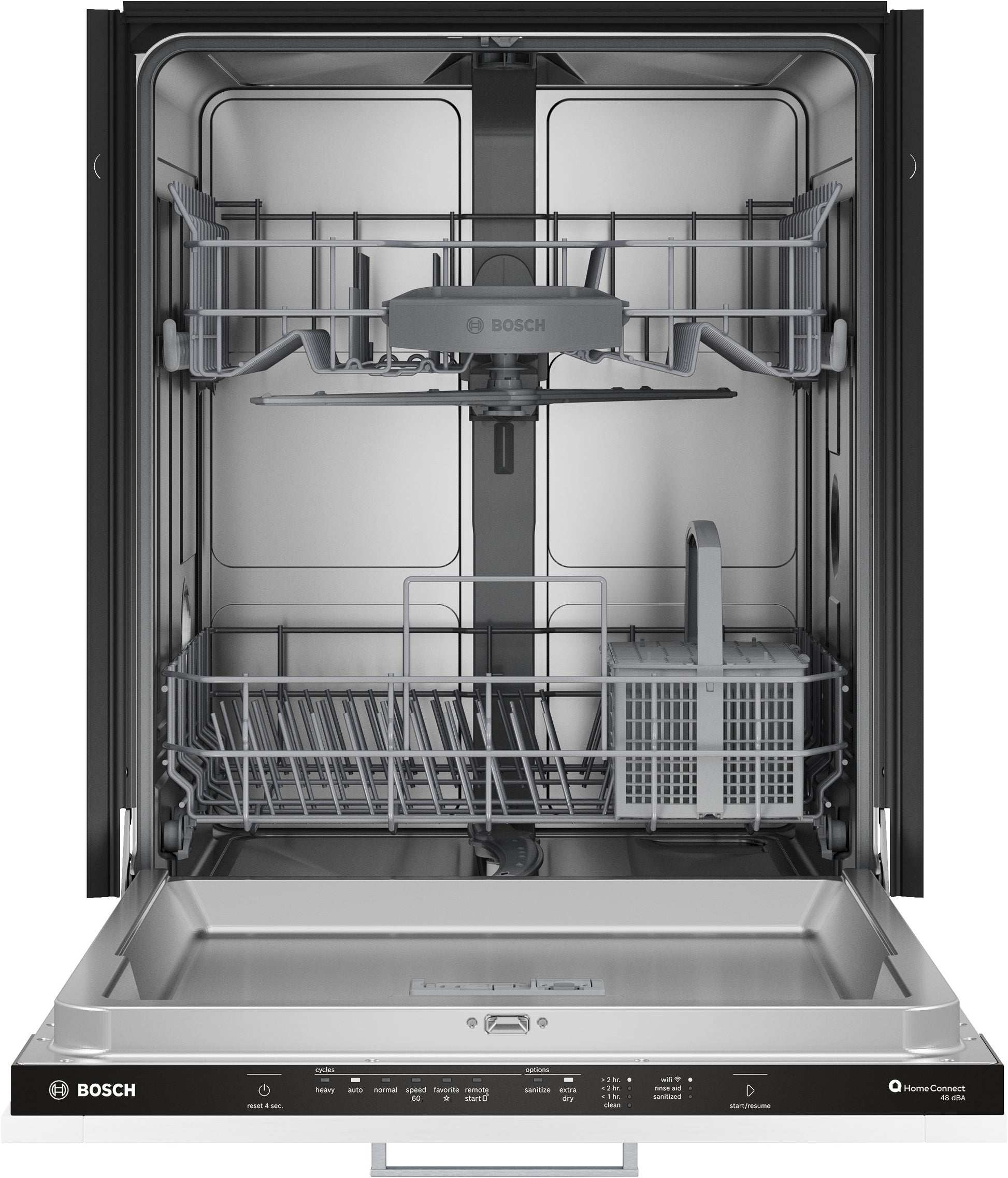 Bosch 100 Series 24-in Top Control Built-in Dishwasher ( Custom Panel Ready ) , PrecisionWash and Extra Dry Option , 48-Decibel
