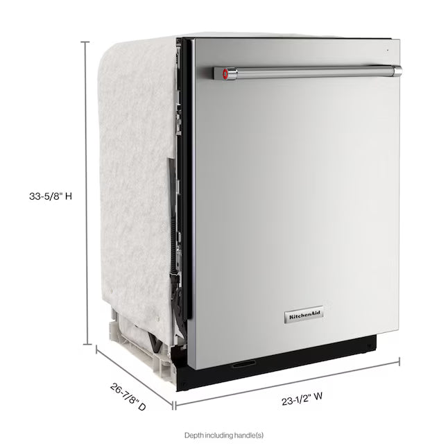 KitchenAid 360 MAX JETS 24-in Top Control Built-in Dishwasher With Third Rack (Stainless Steel with PRINTSHIELD Finish) 44-dBA, KDTM604KPS  *HD2507, Retail: $1,449.00, FINAL PRICE: $779.99 + TAX
