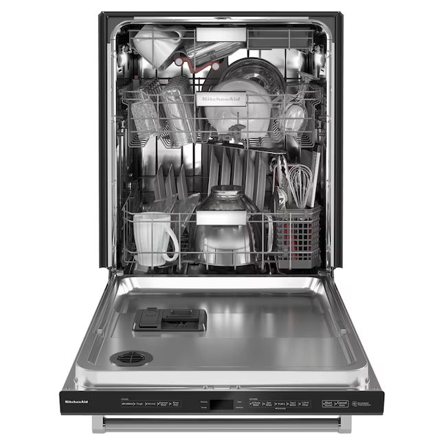 KitchenAid 24-in Front Control Built-in Dishwasher With Third Rack (Stainless Steel with PRINTSHIELD Finish) 39-dBA, KDFE204KPS/3 *JR2508, Retail: $1,149.00, FINAL PRICE: $579.99 + TAX