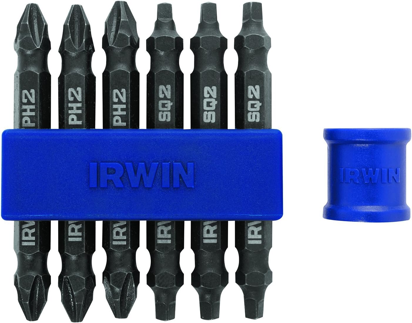 IRWIN Tools IMPACT Performance Series Double-Ended Screwdriver Power Bit, Assorted, 2 3/8-inch length, 5-Piece Set with Magnetic Screw Hold Attachment, 1903523