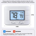 Aowel Non Programmable Thermostat for Home 1 Heat/ 1 Cool Single-Stage System, Temperature Control with Humidity Display (LCD White Backlit Screen)