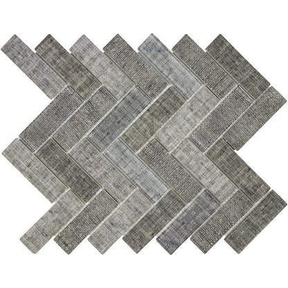 ** PER PCS ** Greige Herringbone Linen Look Matte Glass Mosaic, 10pcs , SF180745 / MTO0516, SPECIAL: $5.99 + Tax, Loc: MT3-F