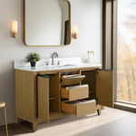 Vera Accent 48-in Single Sink Bathroom Vanity in Natural Oak with Engineered Marble Top, VA8048-NO, CVH48-NO, Retail: $1,299.99, FINAL PRICE: $799.99 + Tax