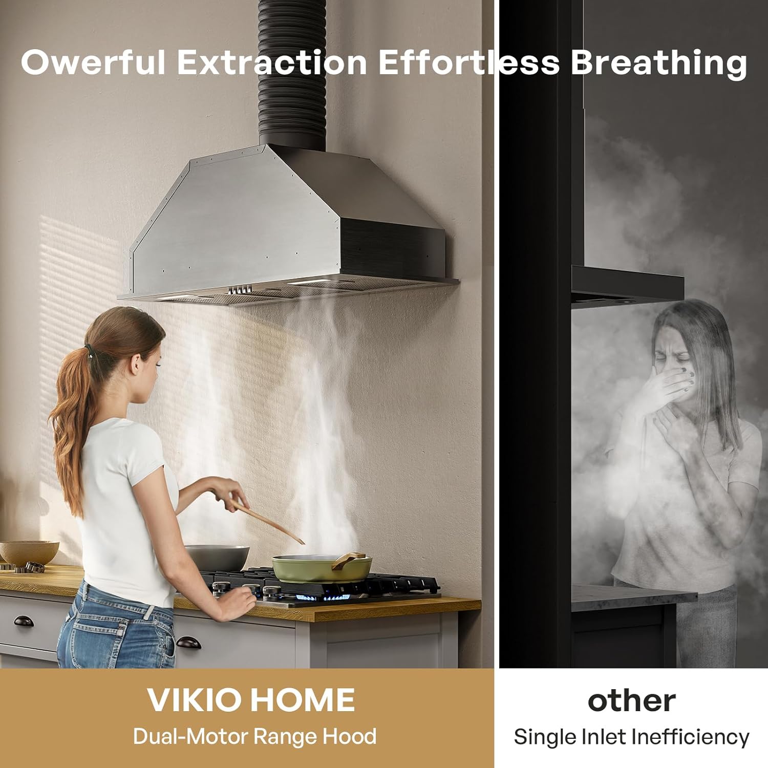 Vikio 36-in Convertible 580-CFM Insert Under Cabinet Range Hood in Stainless Steel, RB10-36 *HD2510, Retail: $219.99, FINAL PRICE: $149.99 + TAX