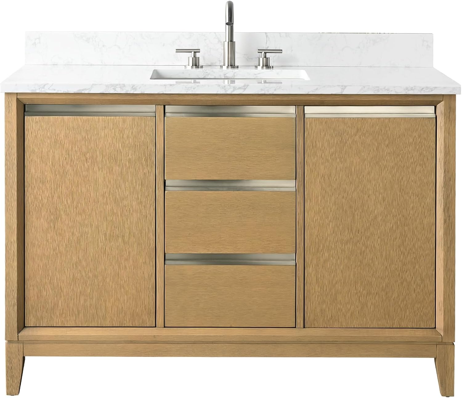 Vera Accent 48-in Single Sink Bathroom Vanity in Natural Oak with Engineered Marble Top, VA8048-NO, CVH48-NO, Retail: $1,299.99, FINAL PRICE: $799.99 + Tax
