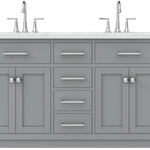 Grove Collection 72-Inch Double Sink Shaker Vanity in Gray with Marble Countertop, ** NO BACKSPLASH ** SK72GCM, FINAL PRICE: $999.99 + TAX [FBM-336]