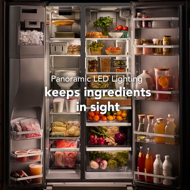 KitchenAid 20.85-cu ft Counter-Depth Side-by-Side Refrigerator with Ice Maker + Water and Ice Dispenser (Fingerprint Resistant Stainless Steel), KRSC536RPS/00 *JR2510, Retail: $3,399.00, FINAL PRICE: $1,499.99 + TAX