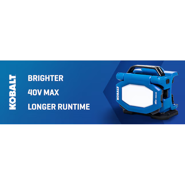 Kobalt 40-volt 2200-Lumens LED Battery-Operated and plug-in Rechargeable Portable Work Light, KBL 1040-03 #5192701  *HD2507, Retail: $99.98, FINAL PRICE: $49.99 + TAX