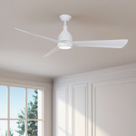 Minka Ceiling Fan Co. Lake Shore 52-in Integrated LED Outdoor White with Flat White Blades Ceiling Fan With Light - Remote Included (3-Blade), 84055  #4063087 *JR2509, Retail: $249.98, FINAL PRICE: $149.99 + TAX