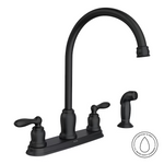 Moen Caldwell Matte Black Double Handle Deck-Mount Kitchen Faucet with Sprayer (Includes Deck Plate) (Includes Side Sprayer), CA87060BL *JR2510, Retail: $139.00, FINAL PRICE: $79.99 + TAX