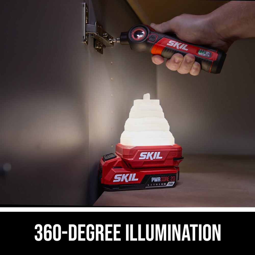 SKIL 12V/20V Collapsible Lantern 300-Lumen 1 -Adjustable Mode LED Rechargeable Flashlight
